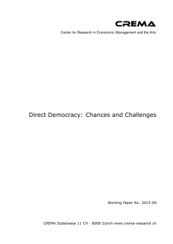 Direct Democracy: Chances and Challenges