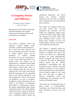 Corruption, Protest and Militancy