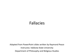 Fallacies - Vtext - Valdosta State University