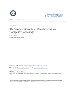 The Sustainability of Lean Manufacturing as a Competitive Advantage