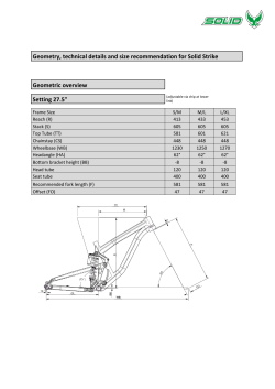Geometry, technical details and size recommendation for Solid
