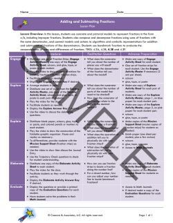 Adding and Subtracting Fractions
