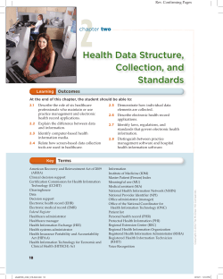 Health Data Structure, Collection, and Standards