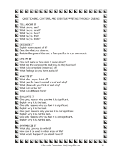 QUESTIONING, CONTENT, AND CREATIVE WRITING THROUGH