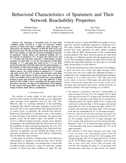 Behavioral Characteristics of Spammers and Their Network