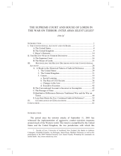 The Supreme Court and House of Lords in the War on Terror: Inter