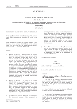 Guideline of the European Central Bank of 10 October 2012