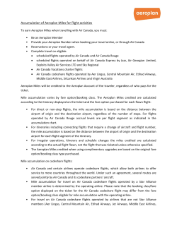 Accumulation of Aeroplan Miles for flight activities