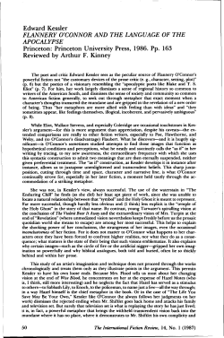 Edward Kessler FLANNERY O`CONNOR AND THE LANGUAGE OF