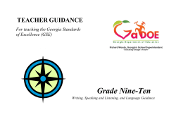Teacher Guidance W, SL, L