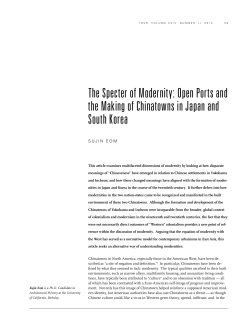The specter of modernity: open Ports and the making of Chinatowns