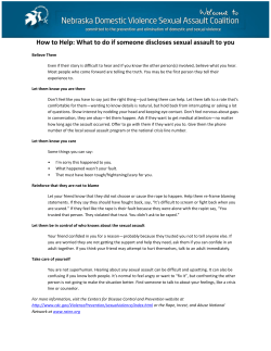 How to Help: What to do if someone discloses sexual assault to you