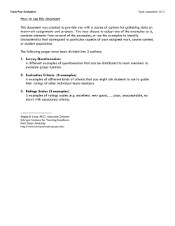 Team Peer Evaluation - Schreyer Institute for Teaching Excellence