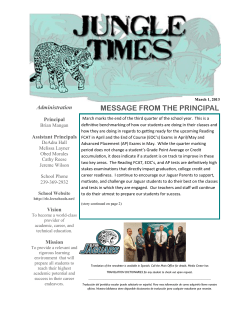 message from the principal - East Lee County High School