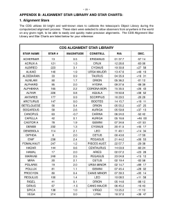 APPENDIX B: ALIGNMENT STAR LIBRARY AND STAR CHARTS: 1