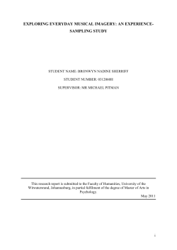 EXPLORING EVERYDAY MUSICAL IMAGERY: AN EXPERIENCE