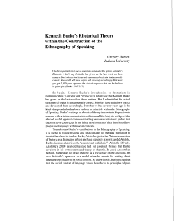 Kenneth Burke`s Rhetorical Theory within the