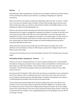 PDF - Jackpotjoy plc