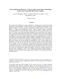 Factors Influencing Oil Prices: A Survey of the