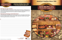 America`s tradition since 1933 www.sheboygansausage.com
