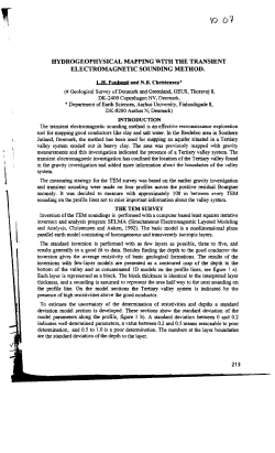 hydrogeophysical mapping with the transient electromagnetic