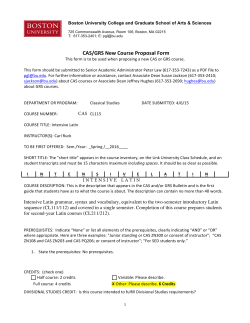 CAS/GRS New Course Proposal Form