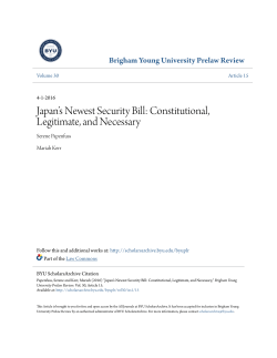 japan`s newest security bill: constitutional, legitimate, and necessary