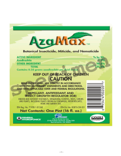 Azamax Specimen label