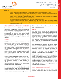 drug-resistant tb: why it matters
