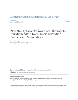 After Atrocity Examples from Africa: The Right to
