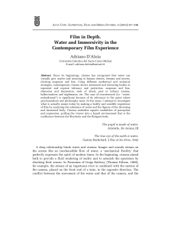 Film in Depth. Water and Immersivity