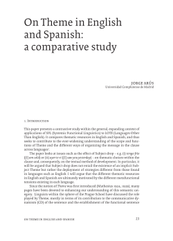 On Theme in English and Spanish: a comparative study