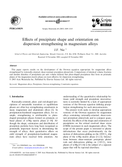 Effects of precipitate shape and orientation on dispersion