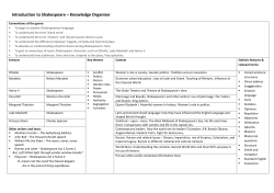 EnglishYear7KnowledgeOrganiserIntroductiontoShakespeare