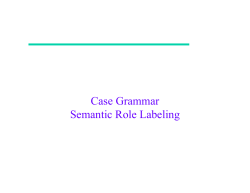 Case Grammar Semantic Role Labeling