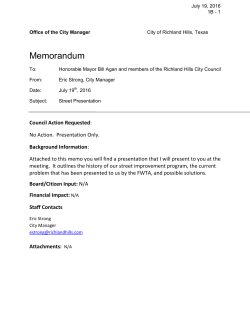 Memorandum - City of Richland Hills, TX