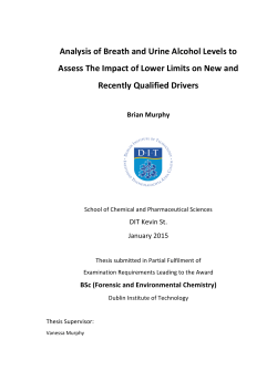 Analysis of Breath and Urine Alcohol Levels to Assess The