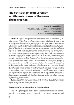 The ethics of photojournalism in Lithuania: views of the news