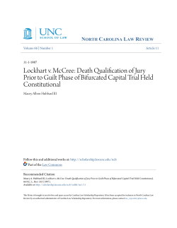 Lockhart v. McCree: Death Qualification of Jury Prior to Guilt Phase