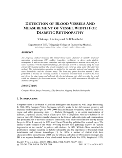 detection of blood vessels and measurement of vessel width