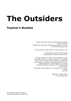 The Outsiders Teaching resource sheets