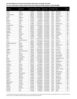 Licensed Midwives Roster - New Mexico Department of Health