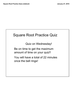 Square Root Practice Quiz.notebook