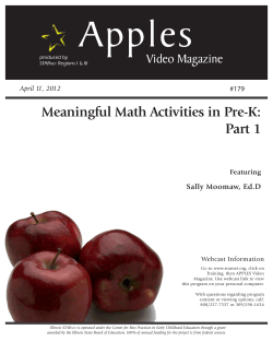 Meaningful Math Activities in Pre-K: Part 1