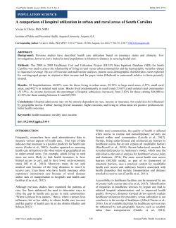 A comparison of hospital utilization in urban and rural areas of South