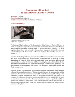 Community Life as lived by the Sisters of Charity of Ottawa