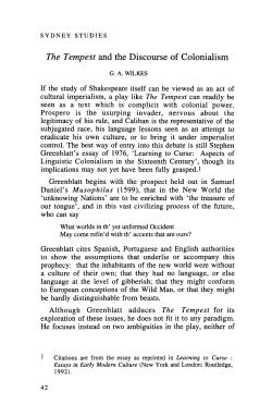 The Tempest and the Discourse of Colonialism