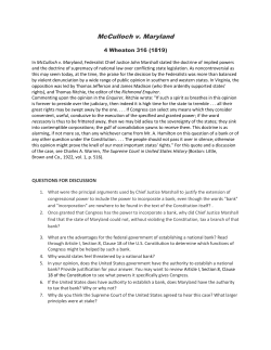 McCulloch v. Maryland - Harding Charter Preparatory High School