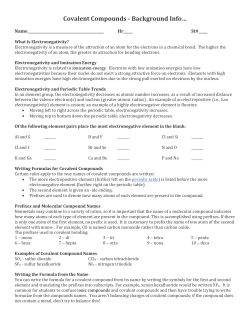 Covalent Compounds - Background Info&hellip;