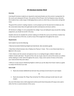 AP Literature Summer Work